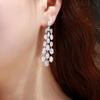 CMM Sparkling Cubic Zirconia Chandelier White Gold Color Drop Earrings