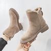 2024 Trendy Women's Mid-Calf Snow Boots - Fleece-Lined, Thickened Warm Cotton, One-Piece Fur