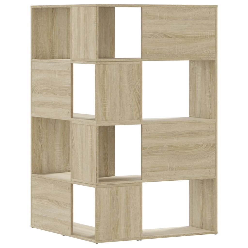 Corner Bookshelf 4 Tier Sonoma Oak Finish 85 x 85 x 140 cm Particleboard