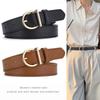 Stylish Retro Gold Pin Buckle Women'S Belt Personalized Simple Decorative Suit Jeans Dress Belt Women'S