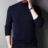 Men's Turtleneck Solid Color Sweater Knitwear Middle-aged Fashion Warm Inside Sweater Base Clothing Trend New Autumn and Winter