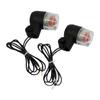 Universal Round Mini European Turn Signals, Black/Clear, Set of 2
