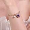 Fashional Women Multicolor Butterfly Bracelet Faux Pearl Thick Jewelry Gift