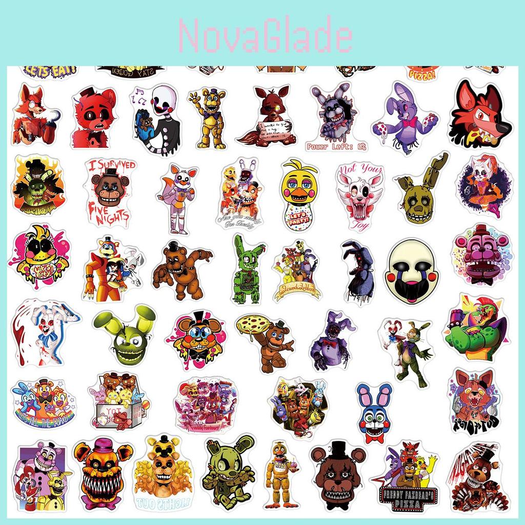 Высококачественные наклейки с персонажами Fnaf Security Breach, мультфильмами, играми, аниме, граффити для ноутбуков и скейтбордов