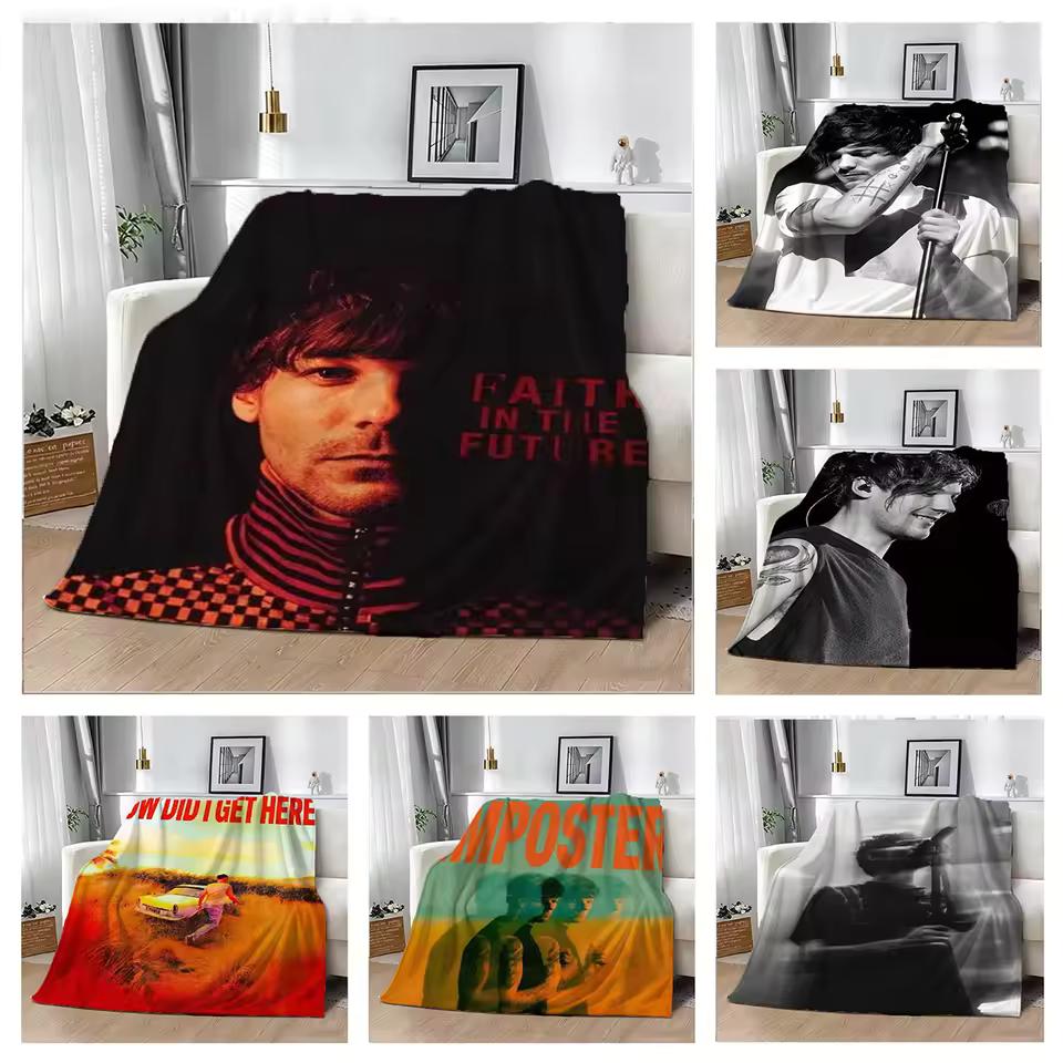 L-Louis-S Singer T-Tomlinson How Did I Get Here Flannel Blanket Soft Throw Art For Home Decor Sofa Naps Picnic Gifts Halloween