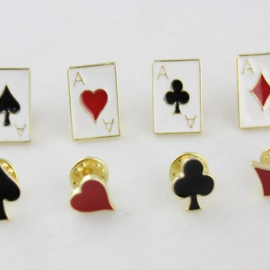 Японский металлический набор брошей для покера Харадзюку: Набор из восьми булавок для воротника и лацкана