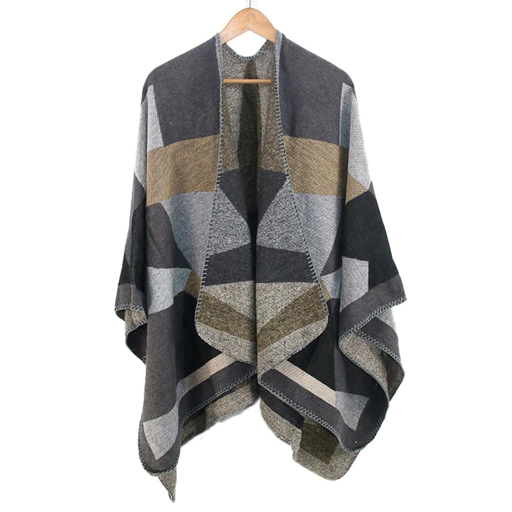 Женское зимнее теплое одеяло с принтом большого размера, накидка, шаль, кардиганы