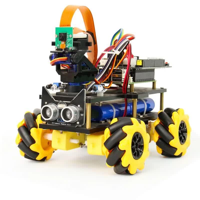 CreateBlock Интеллектуальный автомобиль с ИИ-зрением Raspberry Pi 5 на колесах Меканума