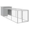 Chicken Coop with Run Light Grey 110 x 405 x 110 cm Galvanized Steel