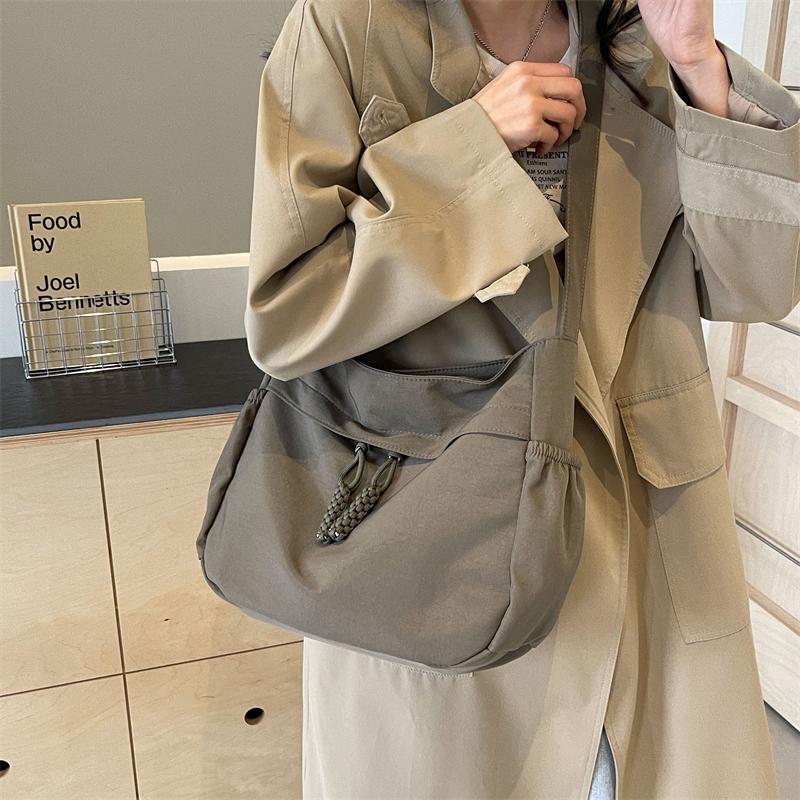 Large Capacity Women's Tote Bag Solid Color Shoulder Crossbody Bag Dumpling Bag
