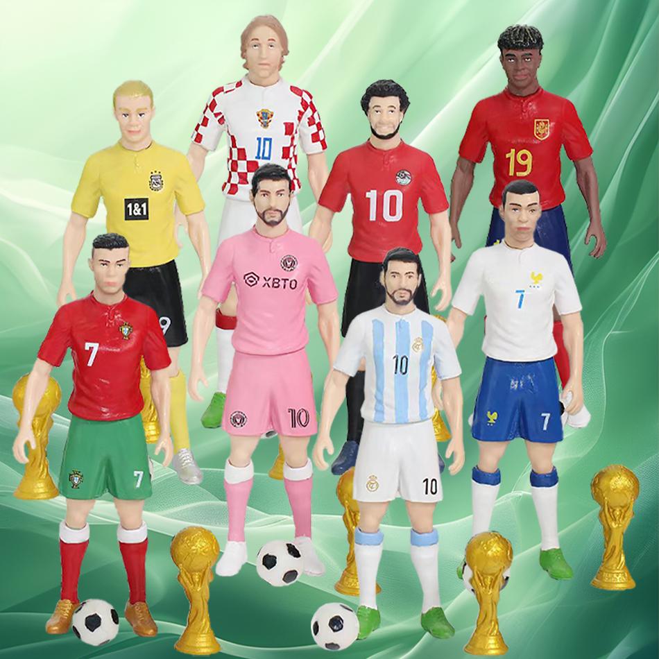 13cm 8Pcs/Set The Football Model Dolls Cartoon Cute Action Figure Car Accessories Football Fans Gifts