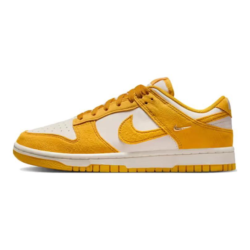 Nike Dunk Low Pack Нескользящие Износостойкие Низкие Кроссовки для Скейтборда Женские Желтые Белые Кроссовки для Скейтборда