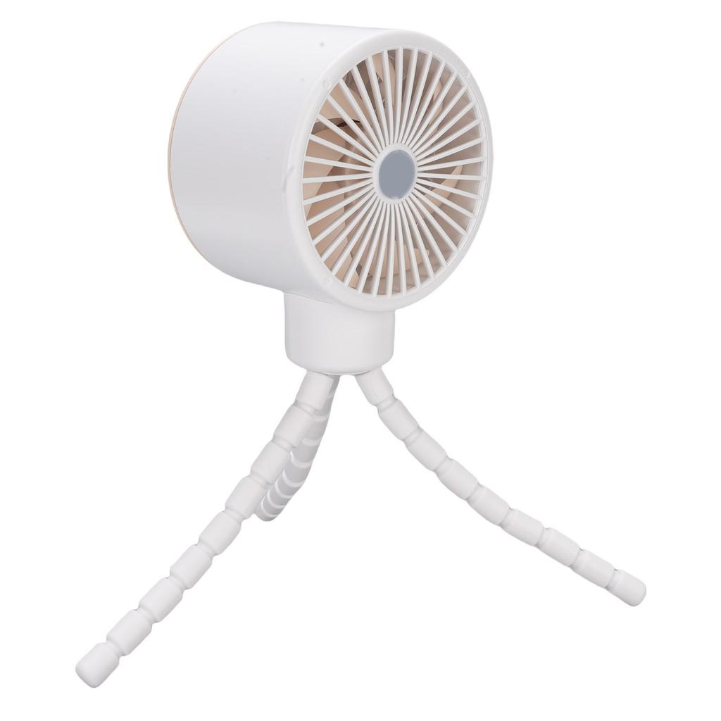 Battery Operated Stroller Digital Diaplay 360 Degree Oscillation Fan Tripod Clip On Flexible Fan 4000mAh
