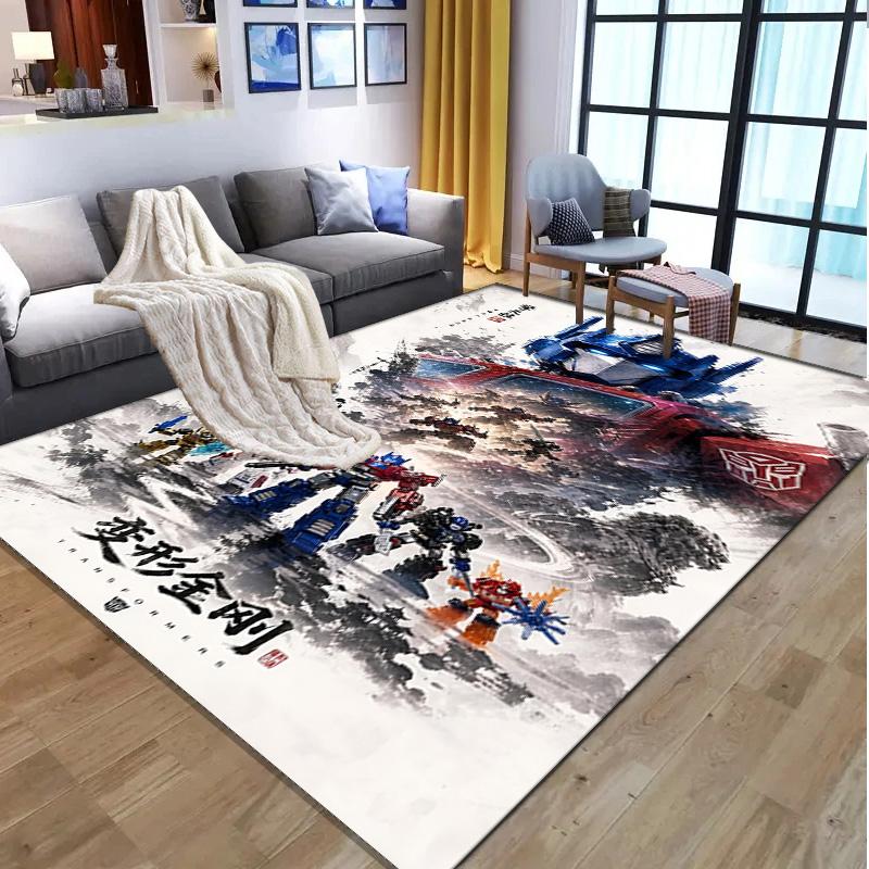 Transformers Pattern Rug, Indoor/Outdoor Mat, for Picnic, Gameroom, Bedroom, Office, Living Room, Home Decor Carpet, Birthday Gift