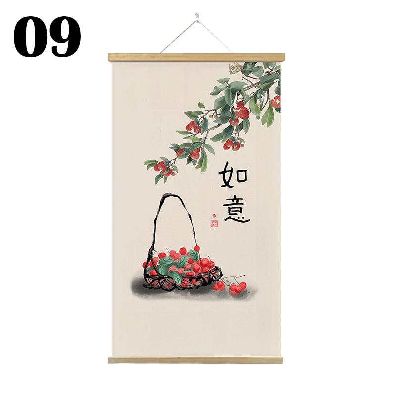 Японские постеры и принты на холсте укиё-э, украшение для дома, настенная живопись, картина с подвесным свитком из цельного дерева