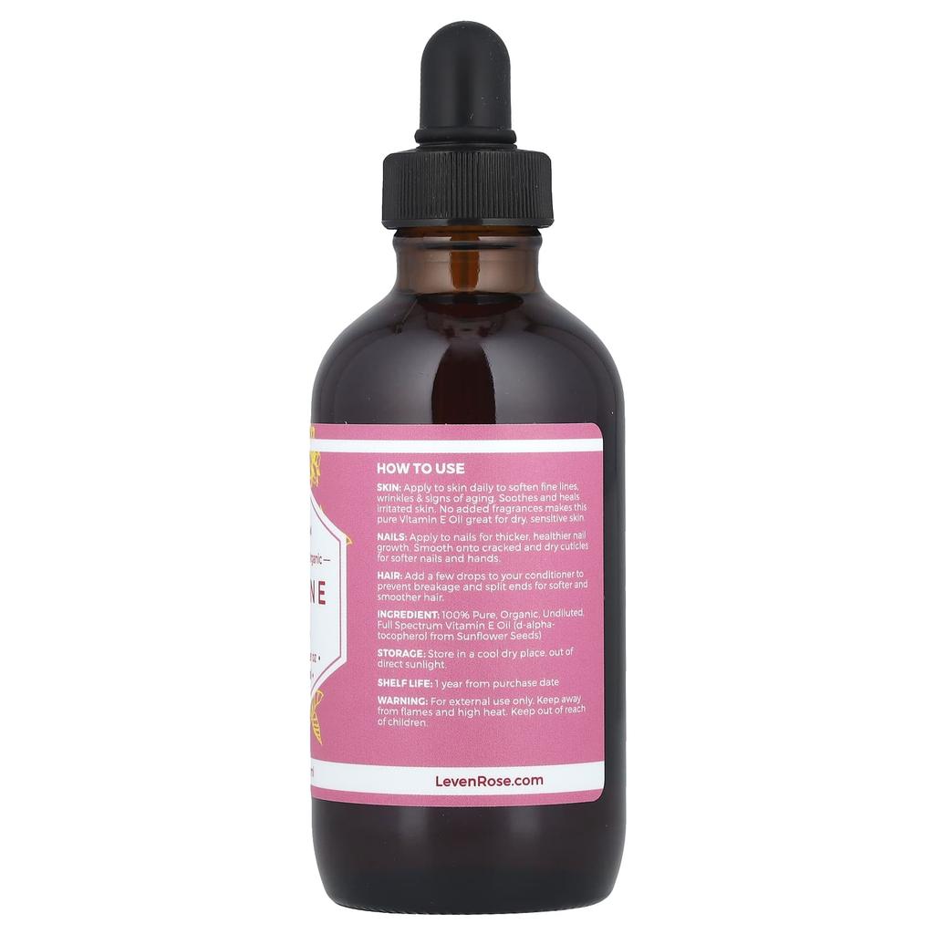 100% Pure Organic Vitamin E Oil, 118 Ml (4 Fl Oz)