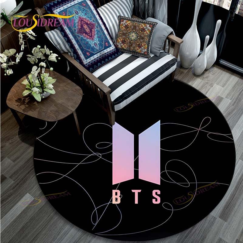 Kpop Bangtan Boys BTS Круглый Ковер Модный Новейшие Картинки Напечатанные Круглые Коврики Зональные Ковер для Гостиной Спальни Напольный Коврик Противоскользящий Кухонный Коврик