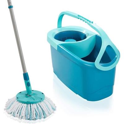 Набор для мытья пола с ведром и отжимом Clean Twist Disc Mop 52101, швабра с бахромой и телескопической ручкой, ведро 6 л