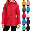 Womens Raincoats With Hood  Lightweight Outdoor Hooded Waterproof Windbreaker Solid Trench Coat Jacket Plus Size