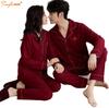 Бархатная Свадебная Пижама для Пары - Мужская и Женская Фланелевая Осенне-Зимняя Теплая | Домашняя Одежда для Молодоженов на День Святого Валентина