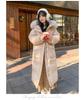 Women's extended down jacket women's new winter thickened fox hair white duck down loose coat