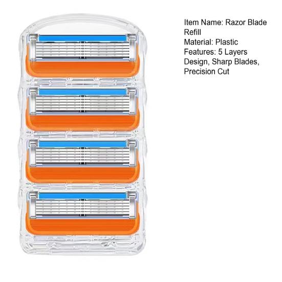 4/8/12/16 шт. сменные лезвия для мужской бритвы, 5 слоев, ручная бритва из нержавеющей стали, лезвия для триммера, сменные картриджи, подарок мужу и отцу