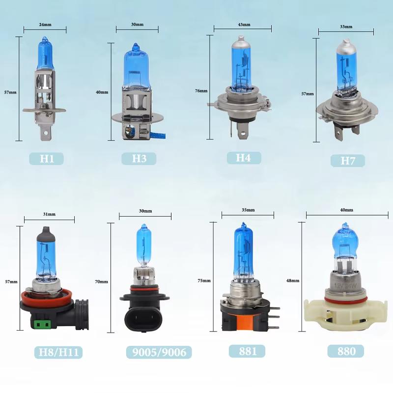 2 шт. 100 Вт Галогенная лампа H4 H1 Лампа для автомобильной фары H7 H8 Противотуманные фары 9005 9006 Автомобильный дневной ходовой свет Супербелый 12 В Светодиодный ДХО