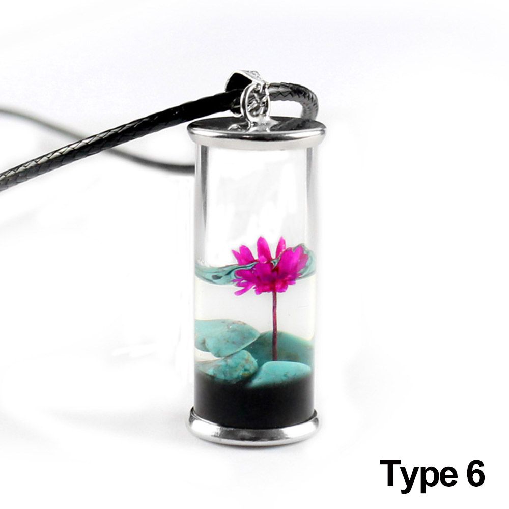 Лотос Ландшафтный дизайн Хрустальный флакон Ожерелье Бутылка Желаний Подвеска Талисман На Удачу Светящаяся Дрейфующая Банка