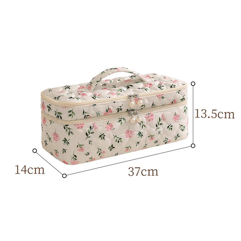 Double-Layer Hair Dryer Storage Bag Portable Large Capacity Dustproof Curler Makeup Bag With Handle Carrying Case For Travel