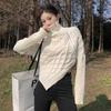 Новый смысл нишевый свитер с высоким воротом Fried Dough Twists на осень и зиму с нерегулярной молнией свободная трикотажная рубашка вязаный свитер