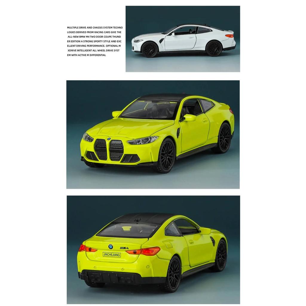 1/32 BMW M4 G82 Купе Сплав Модель Спортивного Автомобиля Литой Металлический Транспорт Автомодель Симуляция Звук и Свет Коллекция Детская Игрушка Подарок