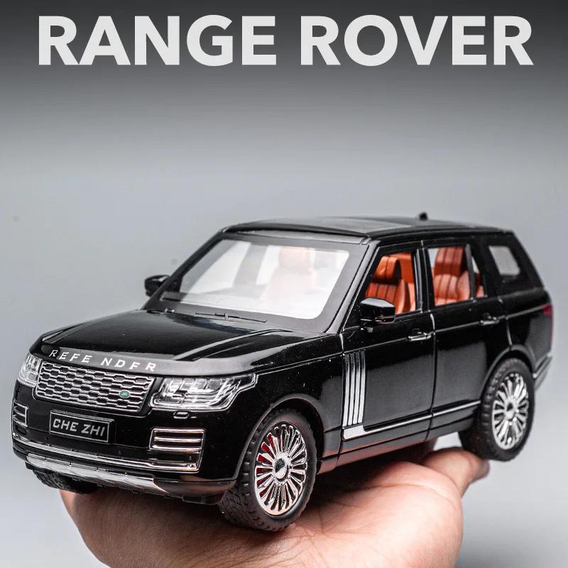 1/24 Land Rover Range Rover Suv Car Model Simulation Sound and Light Pull Back Alloy Car Collection Ornaments Boy Toy Car Gifts