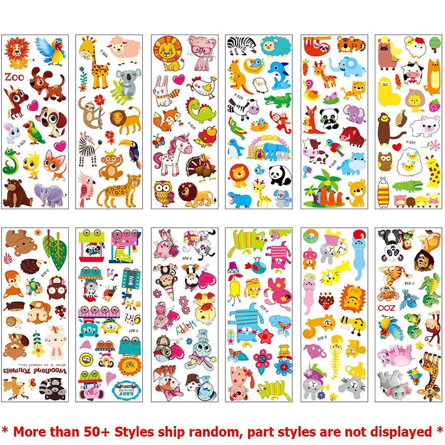 6-24pcs Cartoon Animal Styles Bubble Stickers 3D Cartoon Creative Self-adhesive Graffiti Stickers Student Reward Stickers
