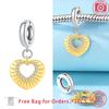 Original Charms Copper Gold Love Heart Pendant Beads Fit Bracelets Beads For Women Diy Jewelry Making Gift Fine Jewelry
