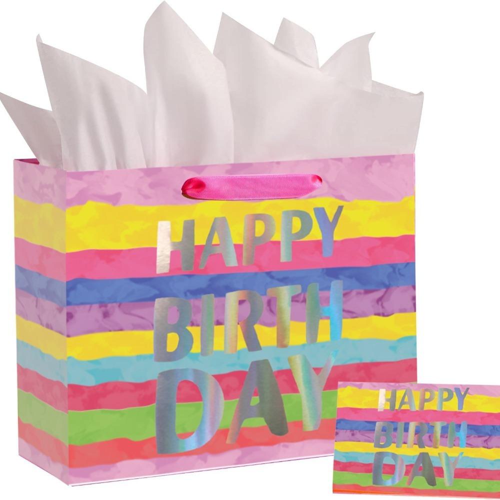 Reusable Party Decoration Boxes Colorful Gift Boxes Birthday Gift Bag for Birthday, Baby Shower