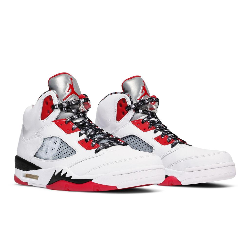 Air Jordan 5 Retro 'Quai 54' 2021 (Unisex) White / University Red / Black Vintage Basketball Shoes DJ7903 106