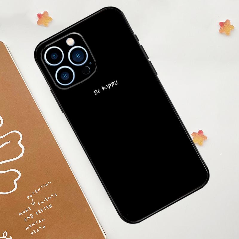 Простой Минималистичный Черный Чехол-Брелок для Телефона iPhone 17 Pro Max 14 13 12 11 15 16 Pro Max mini 15 Plus 16e 17 Air Funda