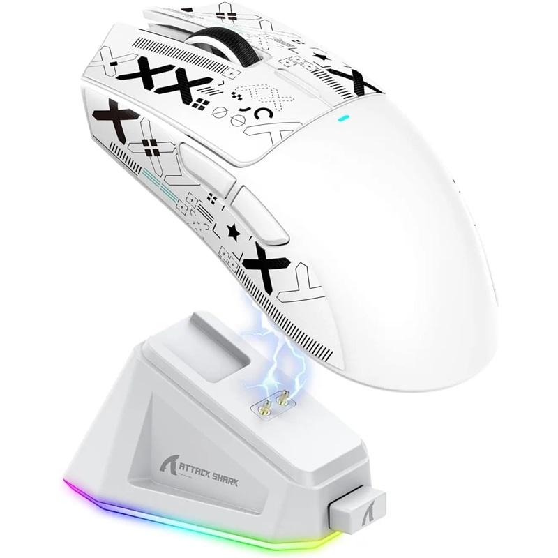 ATTACK SHARK X11 PixArt PAW3311 Беспроводная игровая мышь с тремя режимами, Док-станция для зарядки, Игровой сенсор, Беспроводная мышь BT/2.4G