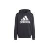 adidas Мужская толстовка с капюшоном Essentials из флиса с большим логотипом Черный/Белый IB4024