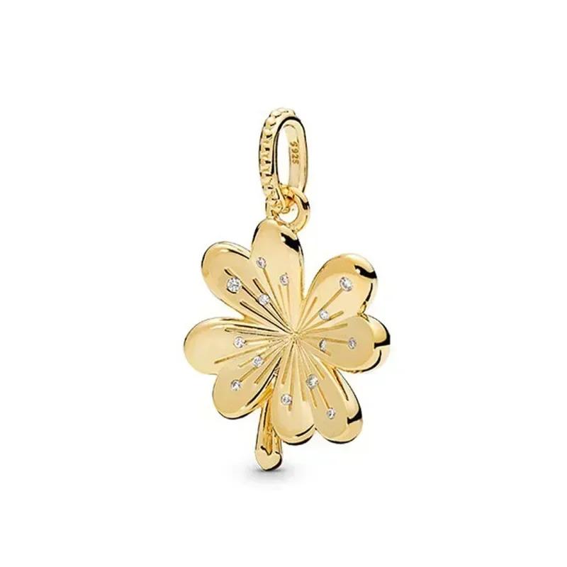 Роскошный золотой цвет серии S925, стерлинговое серебро, классический блестящий кулон «Древо жизни», подходит для оригинального браслета, подарок «сделай сам»