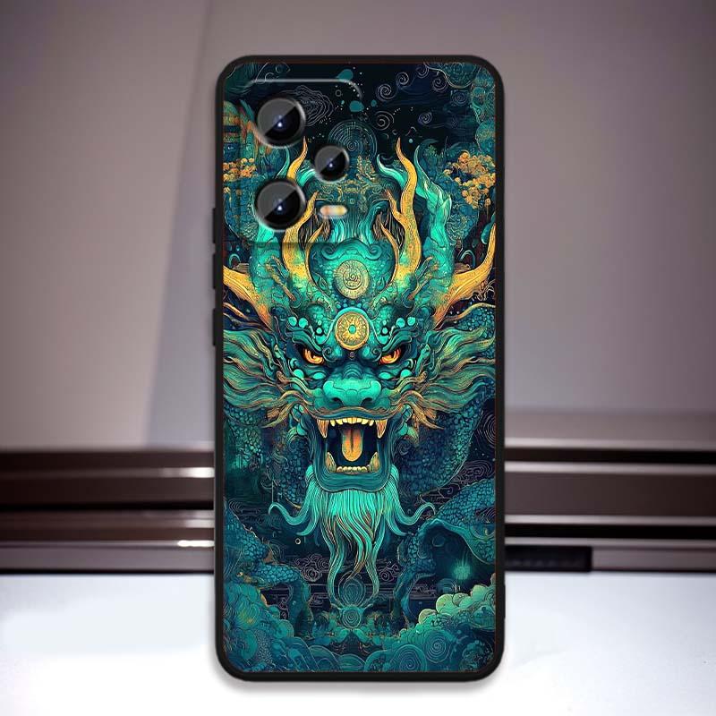 Чехол для телефона с дизайном дракона в стиле аниме для Xiaomi Redmi Note 15 14 13 12 12S 11E 11 11S Pro Plus 4G 5G, черный, мягкий ТПУ