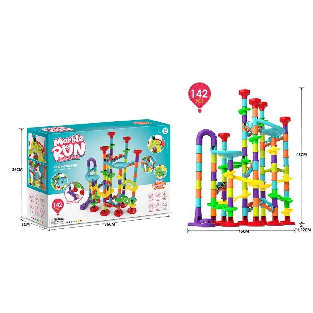 50-142 шт. 3D Лабиринт Шарик Катать Игрушка Сделай сам Мраморный Трек Гонки Американские горки Набор Рождественский подарок Мраморный Трек Гоночная Трасса Строительные блоки Детские игрушки