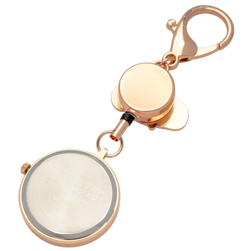 Pocket Watch Keychain Watch Analog Snoopy Eporil Watch S Pink Gold [Fieldwork] Women's PNT045-3