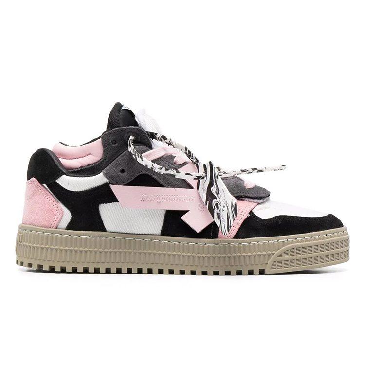 OFF WHITE Низкие стильные кеды для скейтбординга Женские Черно-розовые OWIA181F21LEA0011030