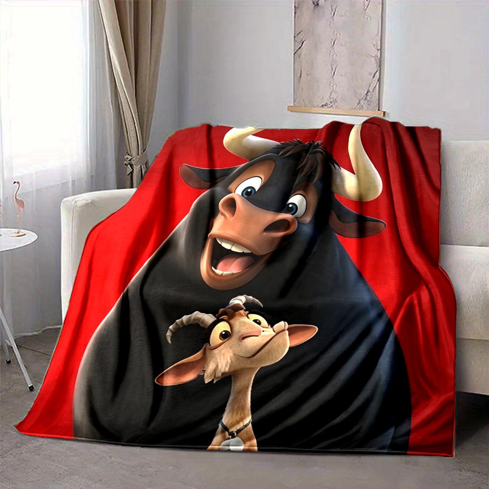 1Pc Bull Friend Adventure Blanket Soft And Comfortable Casual Warm Camping Travel Christmas Halloween Xmas Gift M928757