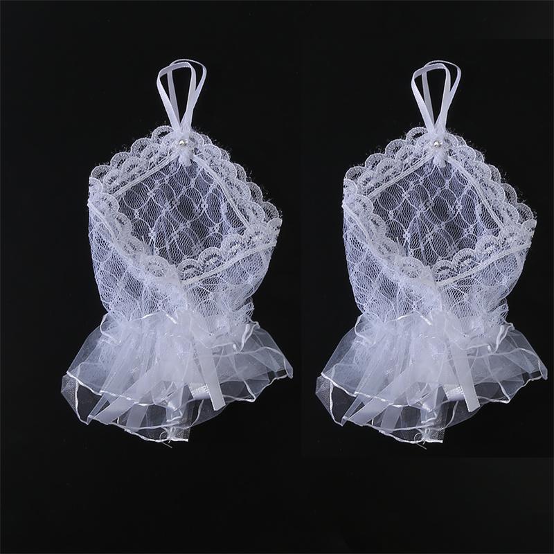 Gothic Short Black Gloves Female Lace Bridal Wedding Halloween Lolita Dress Net Gauze Bow Hand Sleeve Fishnet Gloves