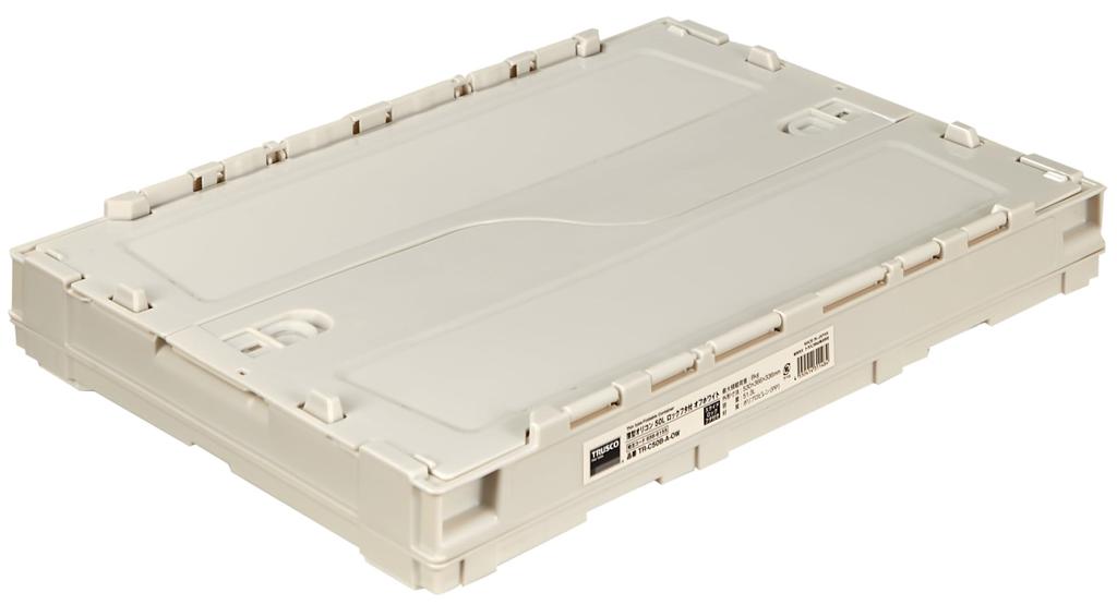 TRUSCO Тонкий складной контейнер 50 л с крышкой с замком, кейс для хранения, коробка для хранения TR-C50B-A-OW Белый