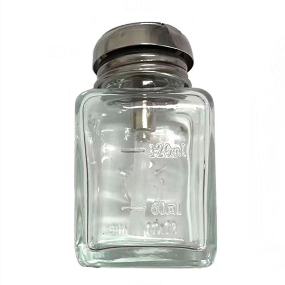 Square Clear Refillable Bottle Glass Liquid Pump Dispenser Bottle Makeup Remover