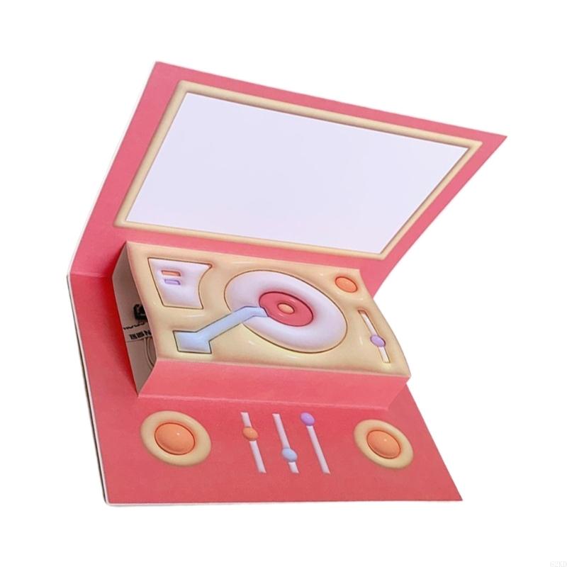 Всплывающая открытка на День матери 62KD, всплывающие открытки на день рождения в виде фонографа с конвертом и съемной запиской для женщин, девушек, бабушки