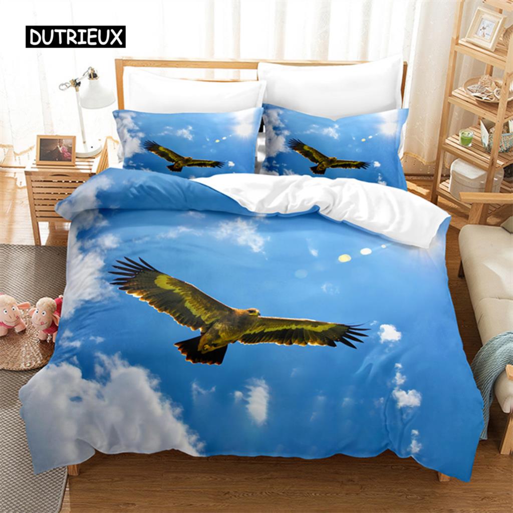 Комплект постельного белья Blue Sky Eagle Queen, комплект пододеяльников, постельное белье, постельное белье с цифровой печатью, комплект пододеяльников королевского размера, комплект постельного белья